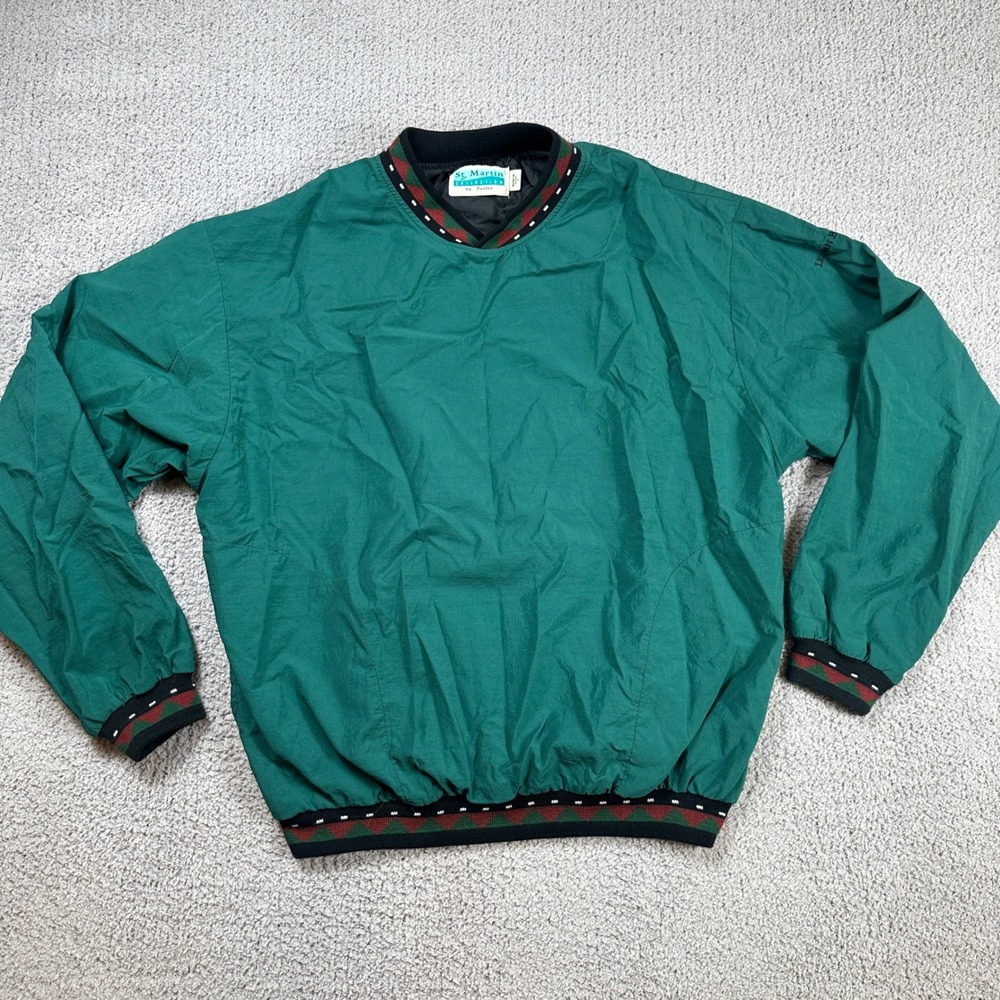 Vintage Lehman Brothers Windbreaker Pullover St. Martin Collect ion V Neck XL